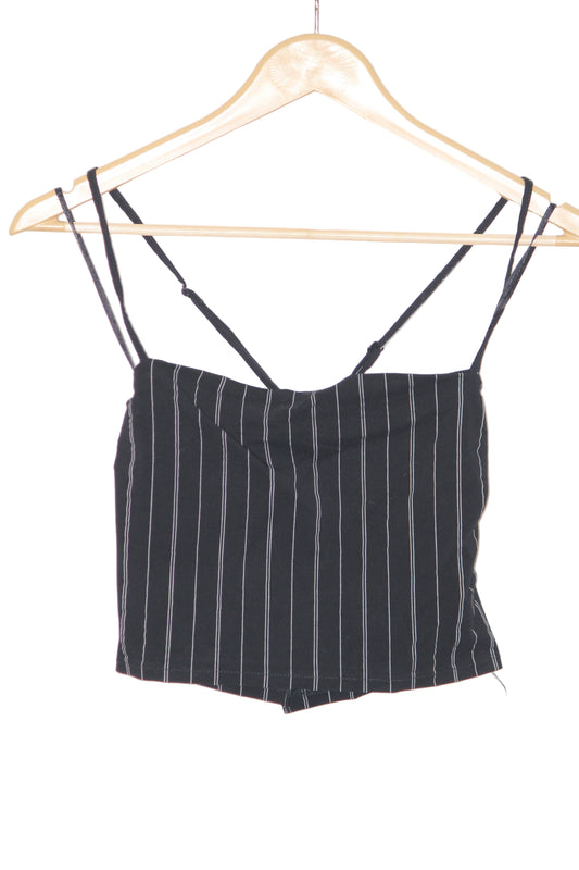 H&M Black Striped Crop Top