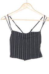 H&M Black Striped Crop Top