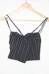 H&M Black Striped Crop Top