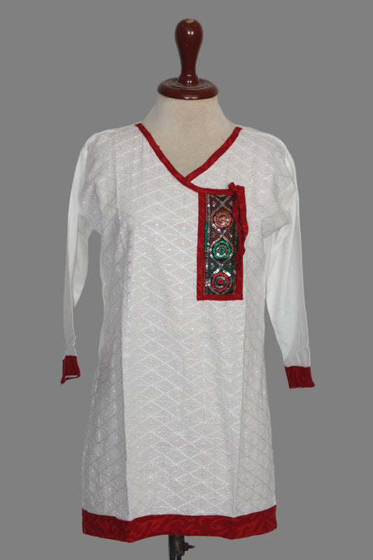 Kurti – ThriftyFy (White, Small)