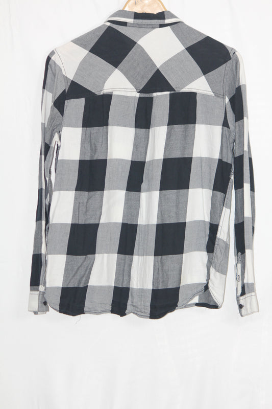 H&M Black & White Checked Cotton Shirt – Small