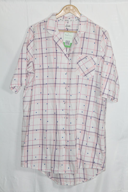Always Dreaming White Checked Cotton Shirt – Large