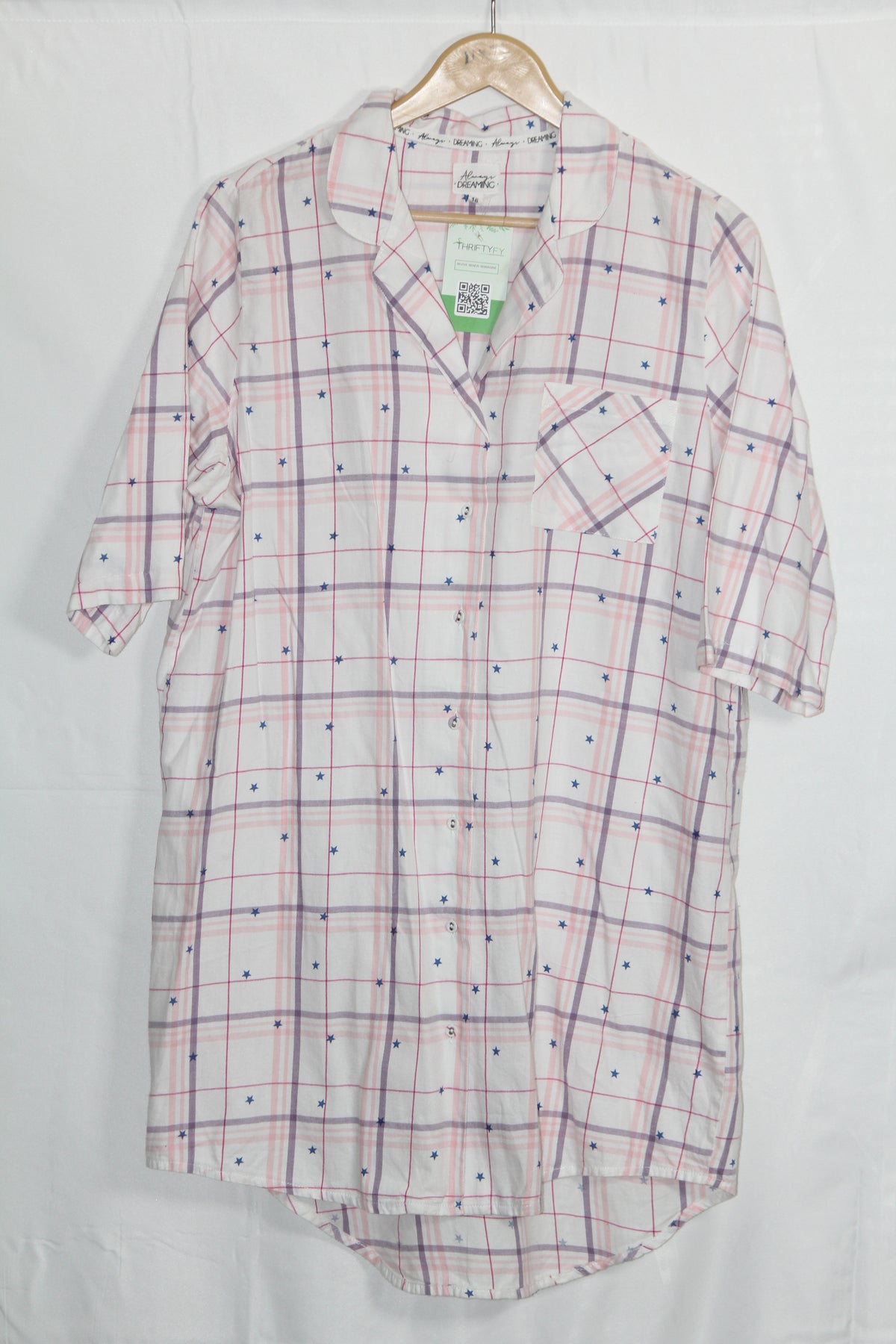 Always Dreaming White Checked Cotton Shirt – Large