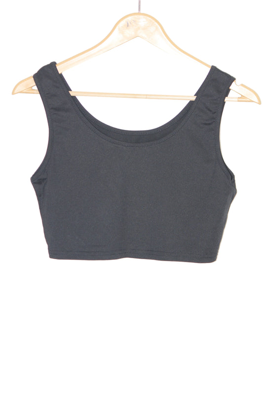 Thriftyfy Black Sleeveless Crop Top – Everyday Casual Basic