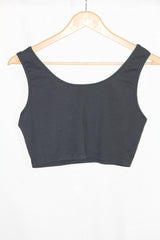 Thriftyfy Black Sleeveless Crop Top – Everyday Casual Basic