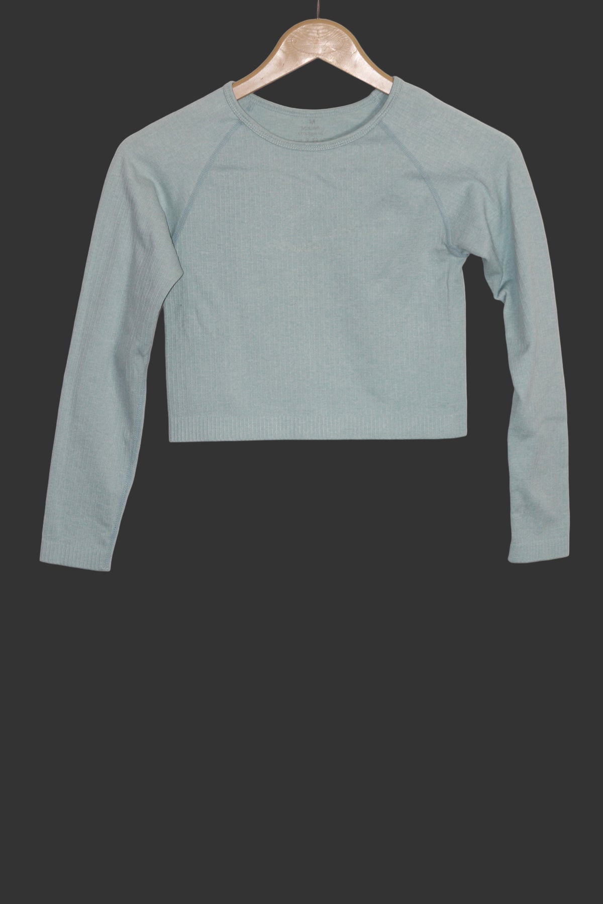 Thriftyfy Sea Green Full Sleeve Crop Top – Modern Streetwear Vibe