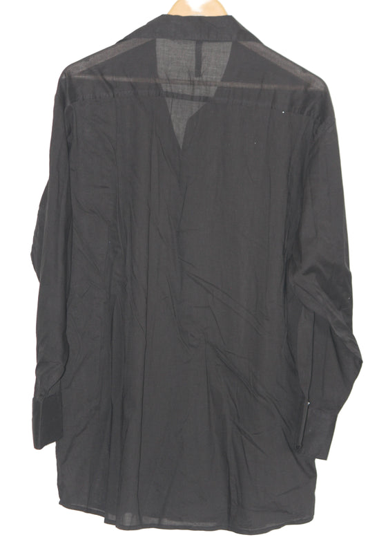ThriftyFy Oversized Black Cotton Shirt – Large