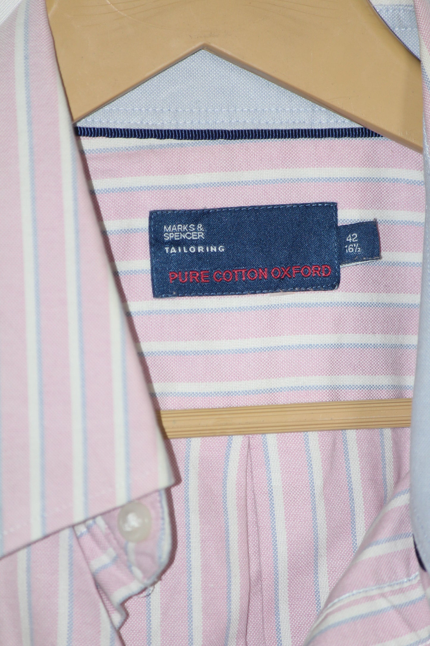 M&S Pink Striped Button Down T-Shirt – Large