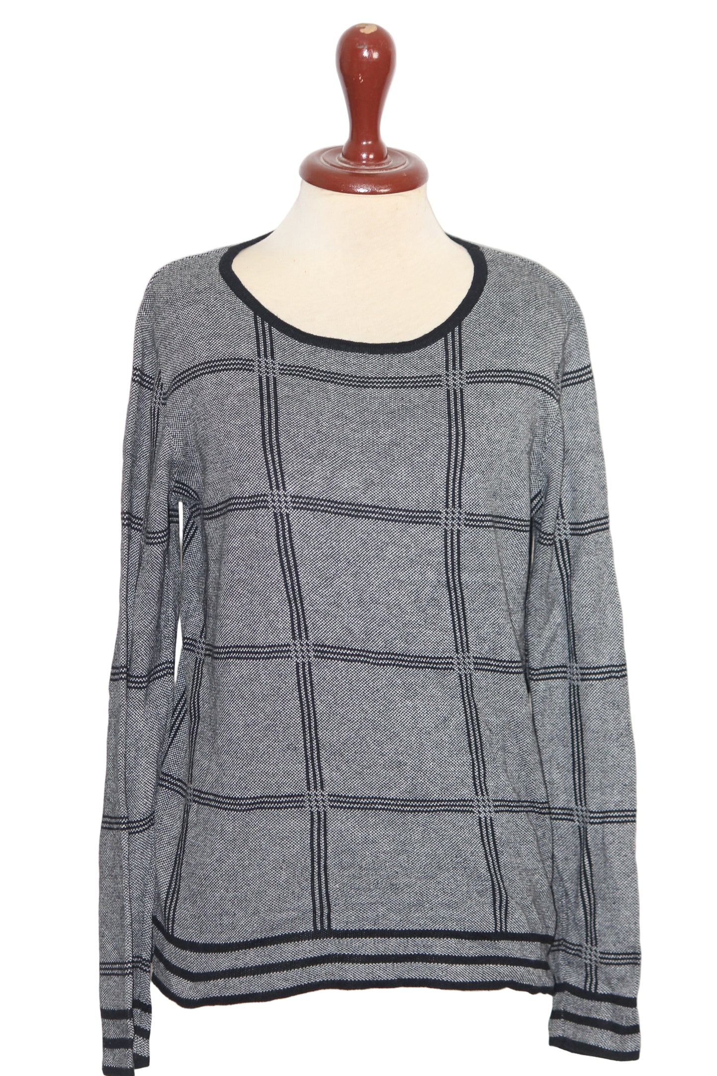 Papaya Grey Sweatshirt with Black Lines - Medium