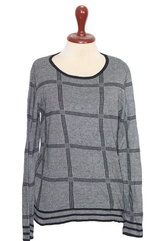 Papaya Grey Sweatshirt with Black Lines - Medium
