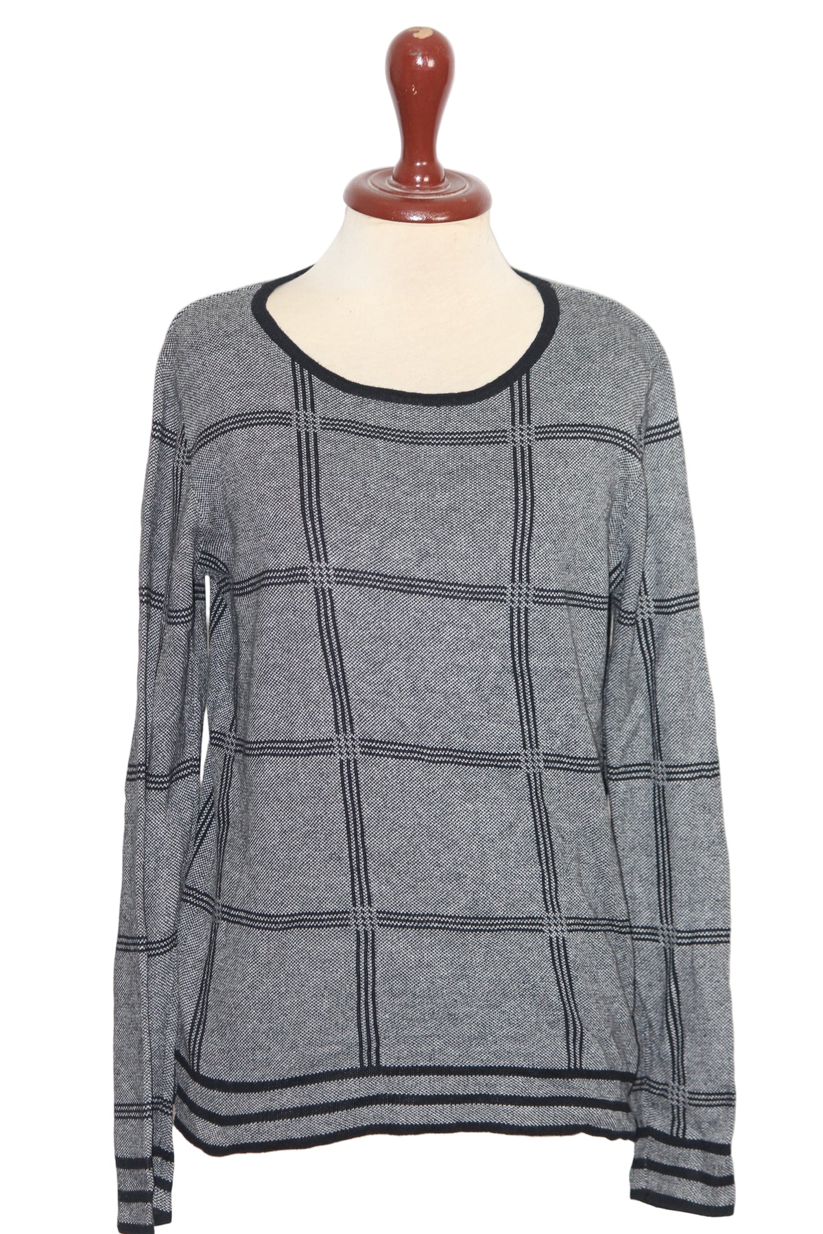 Papaya Grey Sweatshirt with Black Lines - Medium