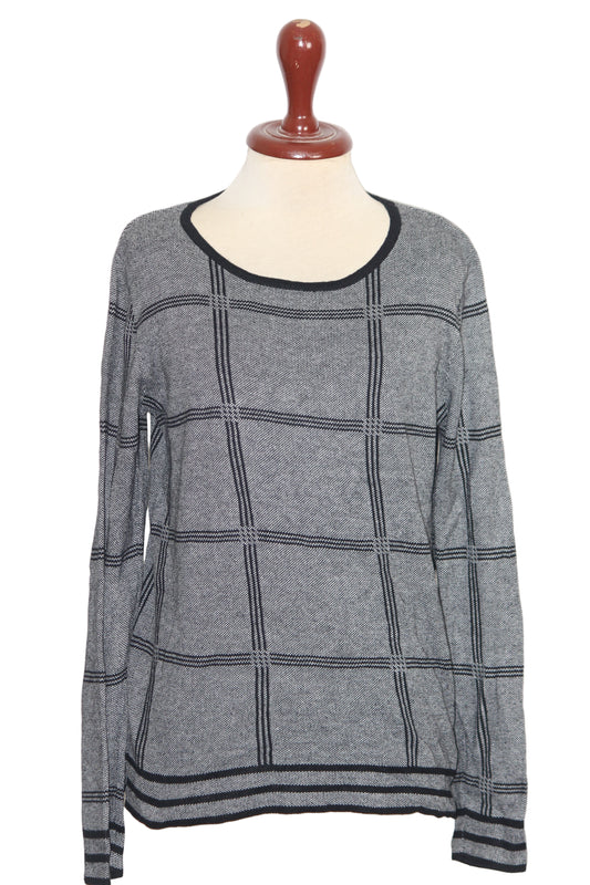 Papaya Grey Sweatshirt with Black Lines - Medium