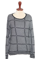 Papaya Grey Sweatshirt with Black Lines - Medium