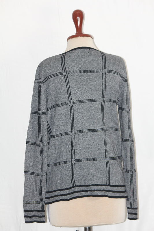 Papaya Grey Sweatshirt with Black Lines - Medium