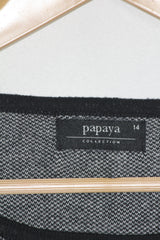 Papaya Grey Sweatshirt with Black Lines - Medium