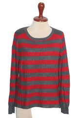 M&S Grey Winter Sweatshirt with Red Stripes (Medium)
