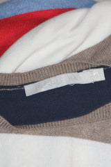 Pebble Bay Blue, White & Red Striped Sweatshirt (Large)