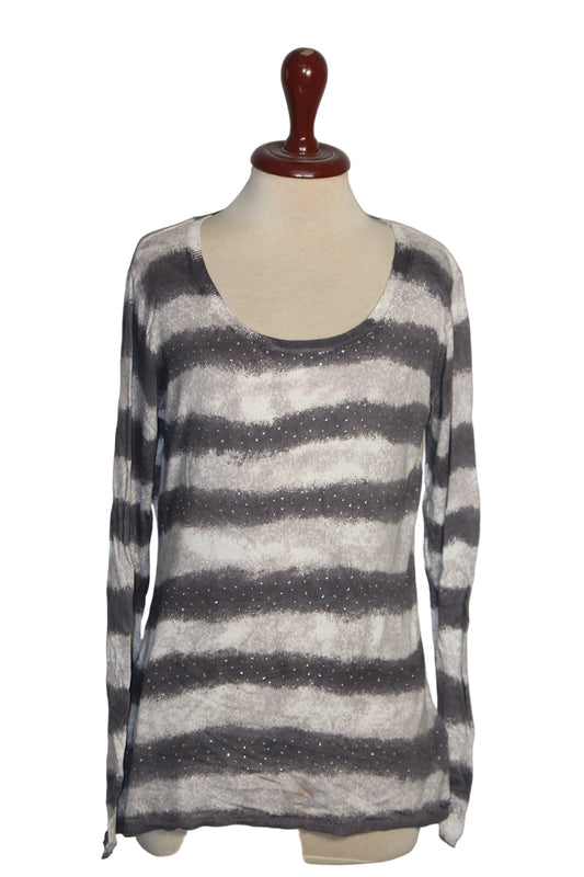 Ashley Brooke White and Grey Sweatshirt - Small