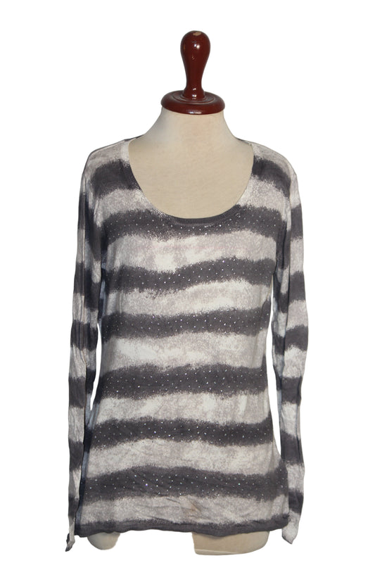 Ashley Brooke White and Grey Sweatshirt - Small