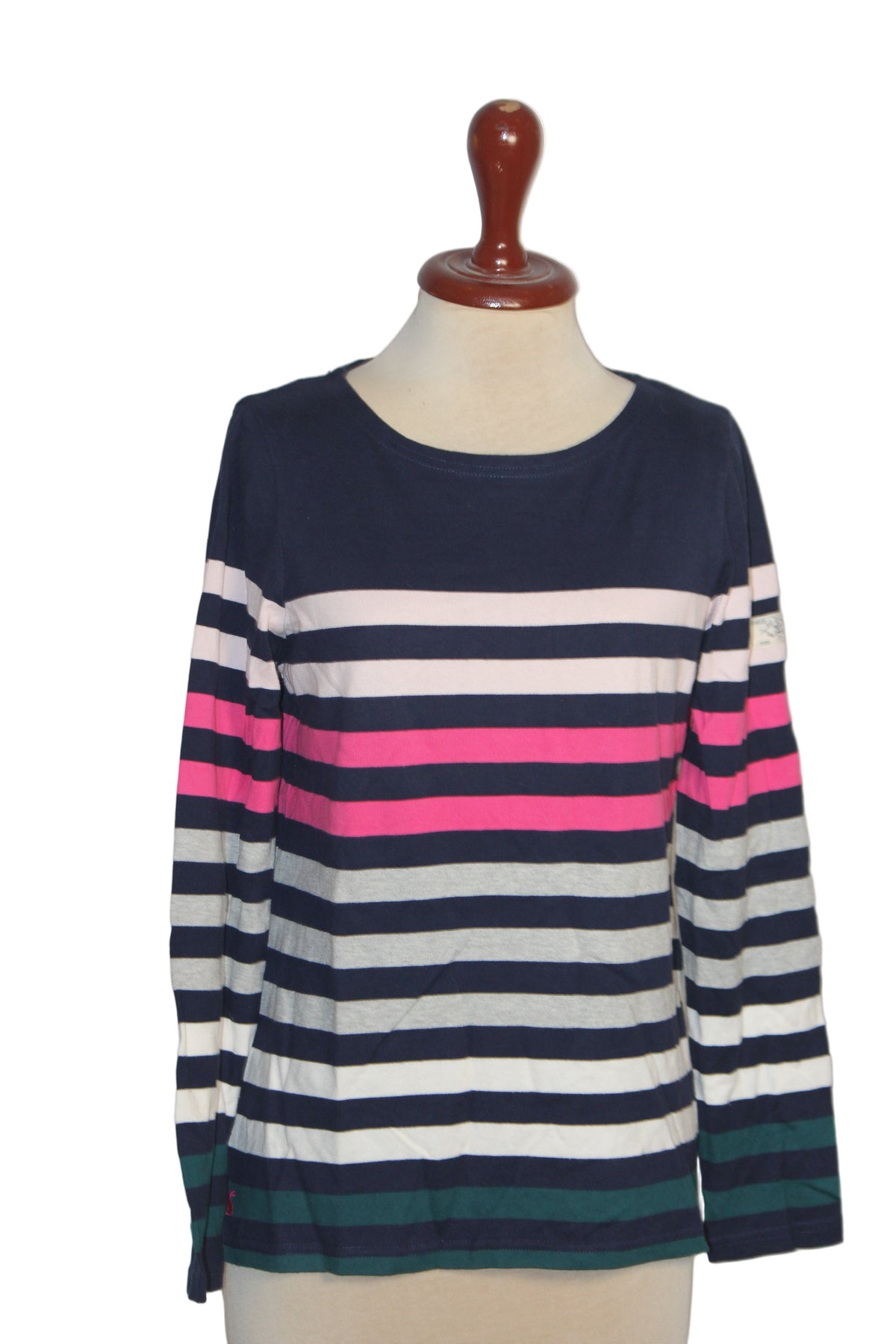 Joules Blue, White & Pink Lines Sweatshirt (Medium)