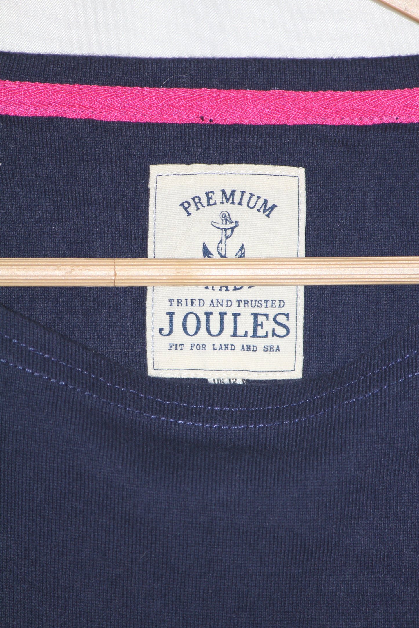 Joules Blue, White & Pink Lines Sweatshirt (Medium)