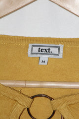 Text Vibrant Yellow Full-Sleeve Sweatshirt with  Golden Steel Ring"