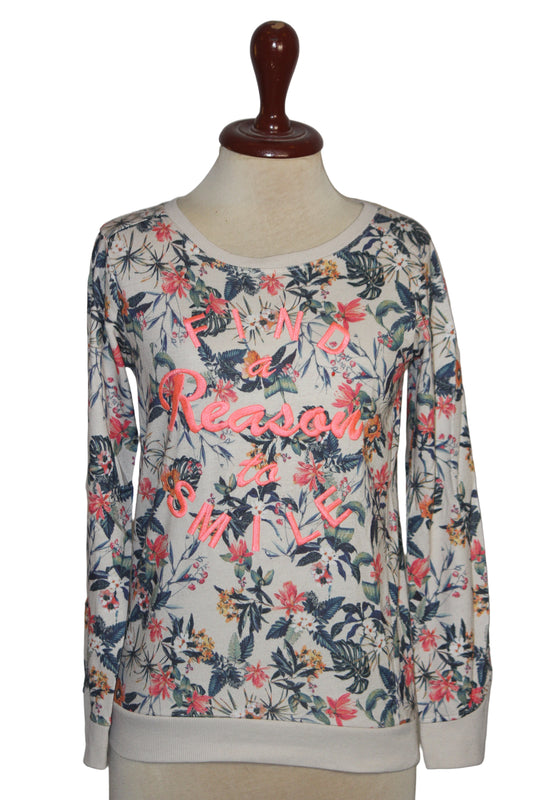 Stradivarius Floral Sweatshirt - Small