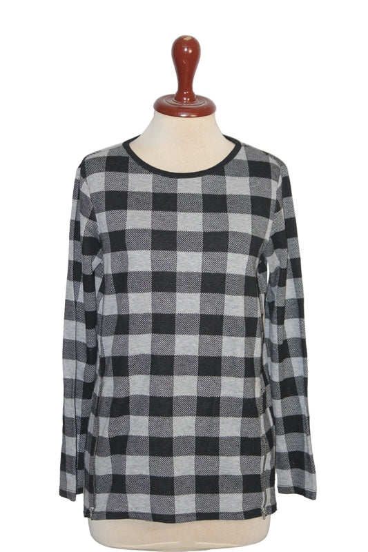 F&F Black and Grey Check Medium Sweatshirt