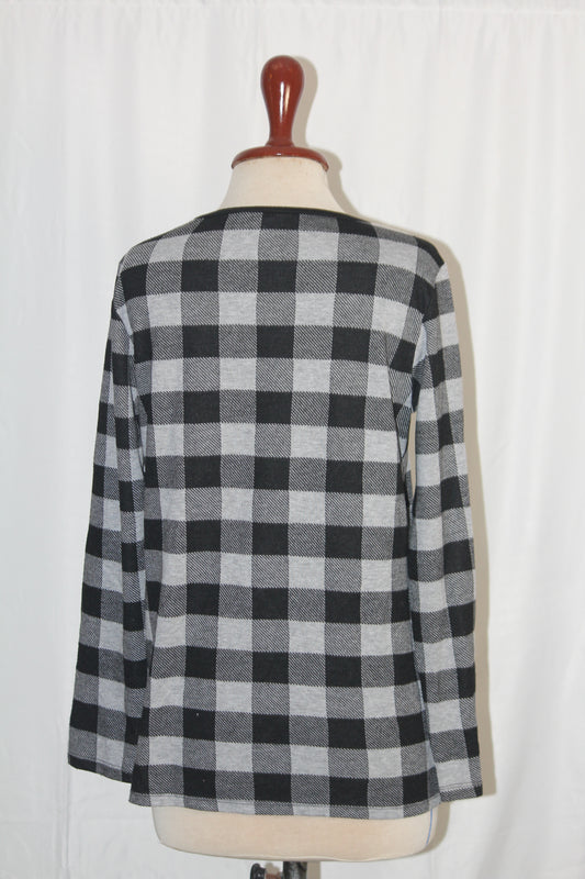 F&F Black and Grey Check Medium Sweatshirt