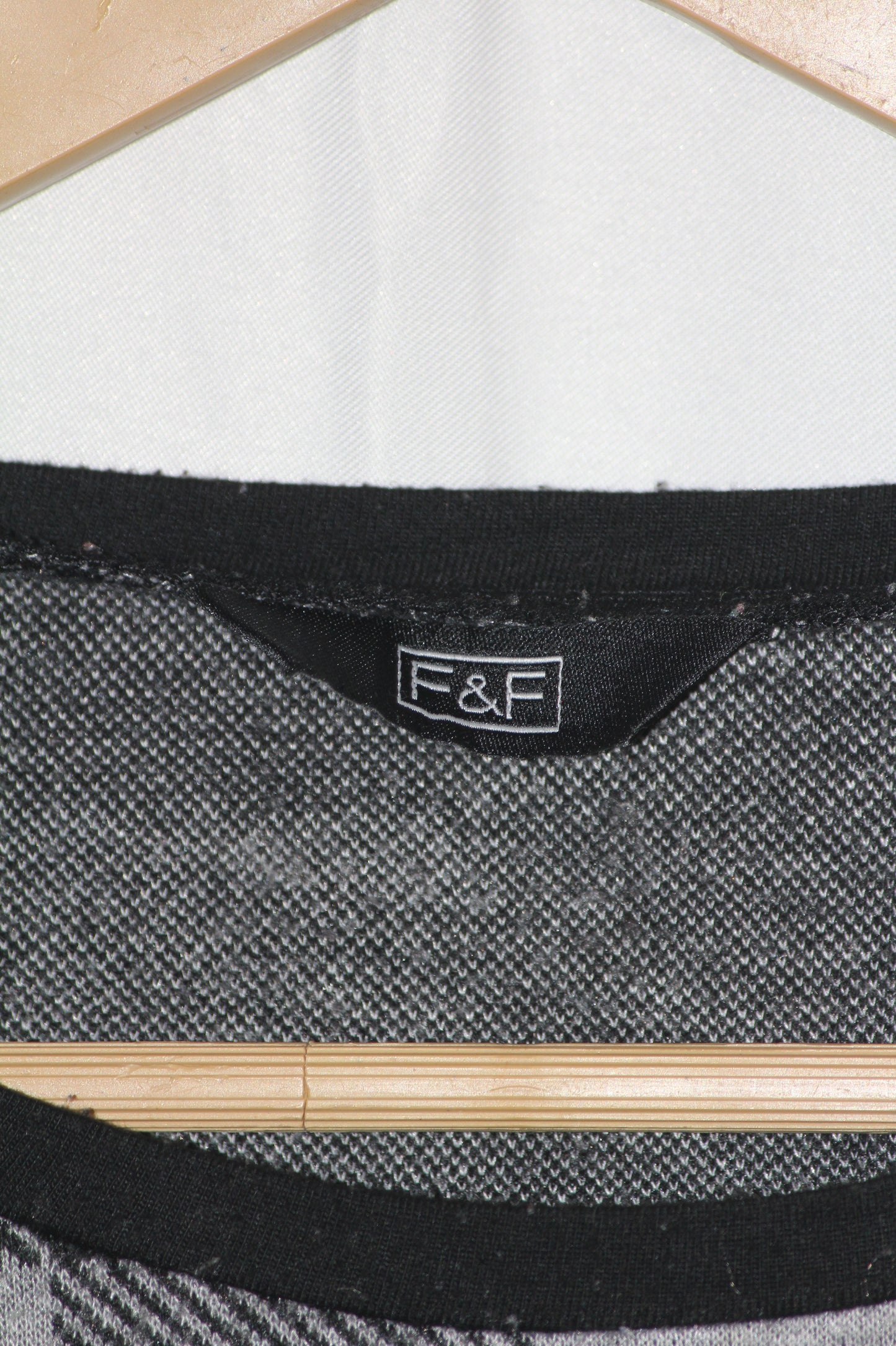 F&F Black and Grey Check Medium Sweatshirt