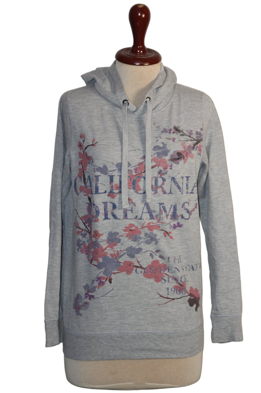 F&F Grey Hoodie with Red & Blue Flowers (Small)