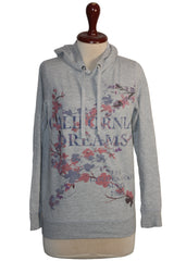 F&F Grey Hoodie with Red & Blue Flowers (Small)