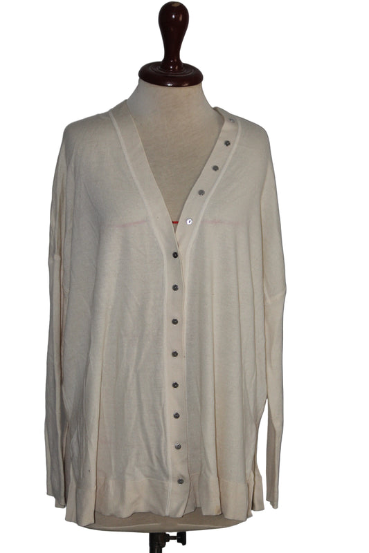 All Saints Off White Merino Wool Sweater - Large