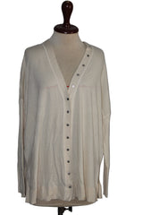 All Saints Off White Merino Wool Sweater - Large