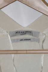 All Saints Off White Merino Wool Sweater - Large