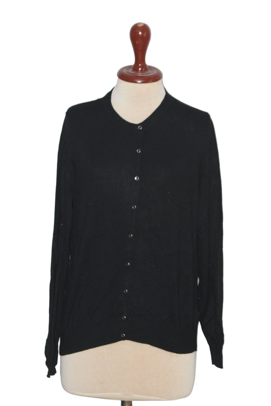 M&S Black Viscose Sweater - Medium