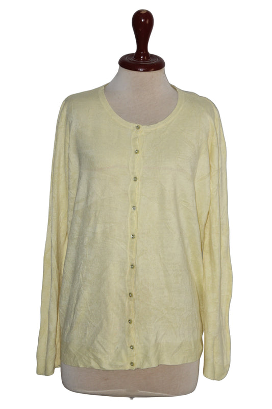Love Knitwear Yellow Viscose Sweater - Large