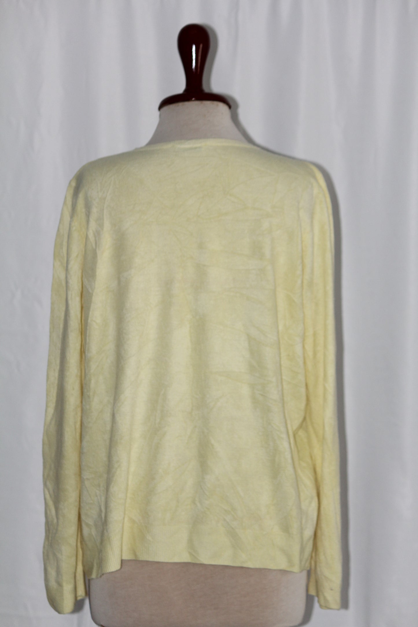 Love Knitwear Yellow Viscose Sweater - Large