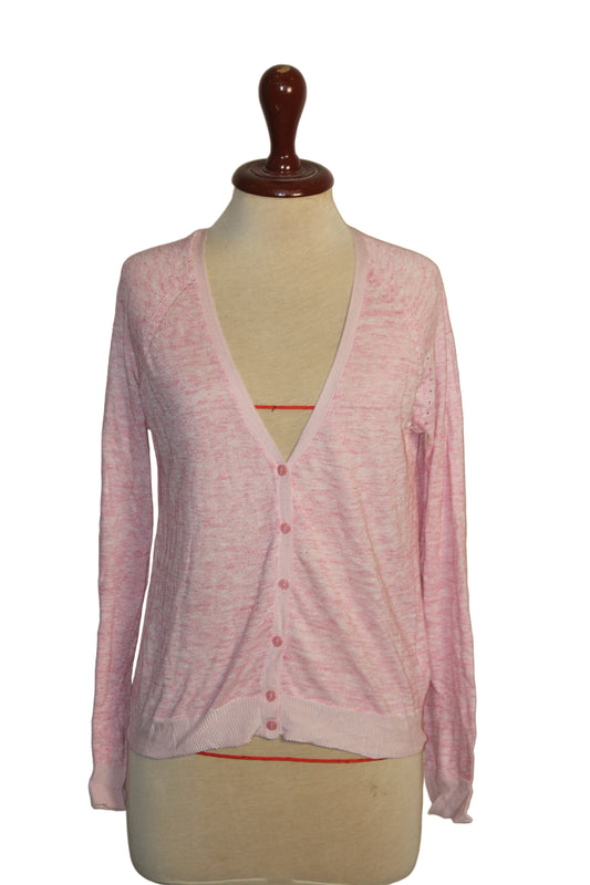 Dorothy Perkins Pink & White Polyester Sweater – Medium