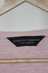 Dorothy Perkins Pink & White Polyester Sweater – Medium