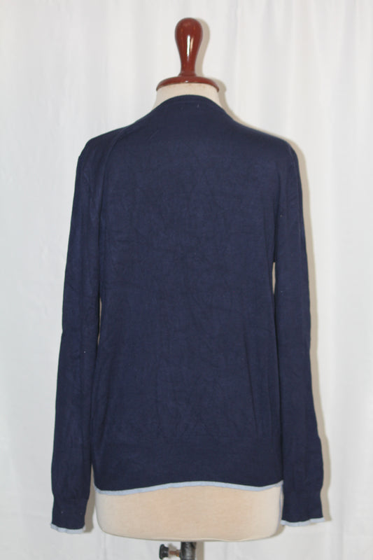 Nutmeg Navy Blue Viscose Sweater – Medium Size