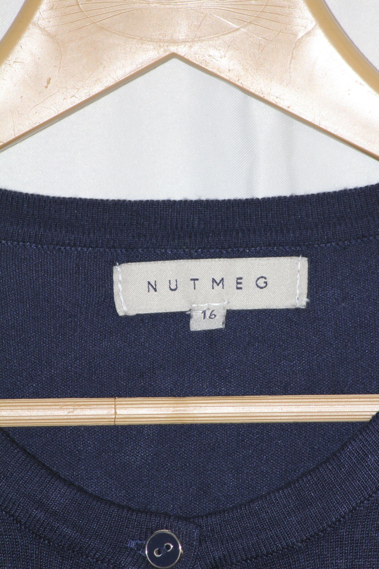 Nutmeg Navy Blue Viscose Sweater – Medium Size