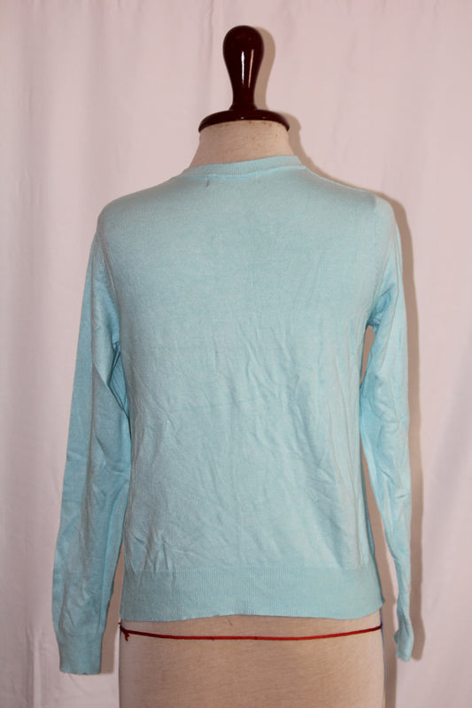 M&S Light Blue Viscose Sweater - Small