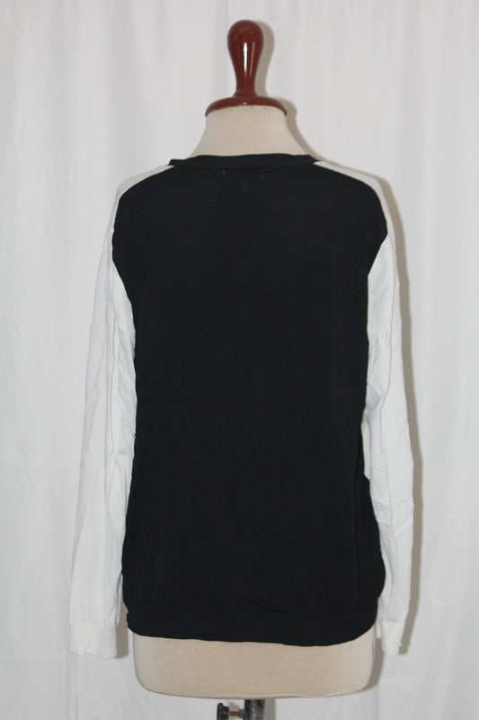 Cristina Black and White Viscose Sweater