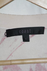 Coast White Viscose Sweater with Pink Flowers – Small
