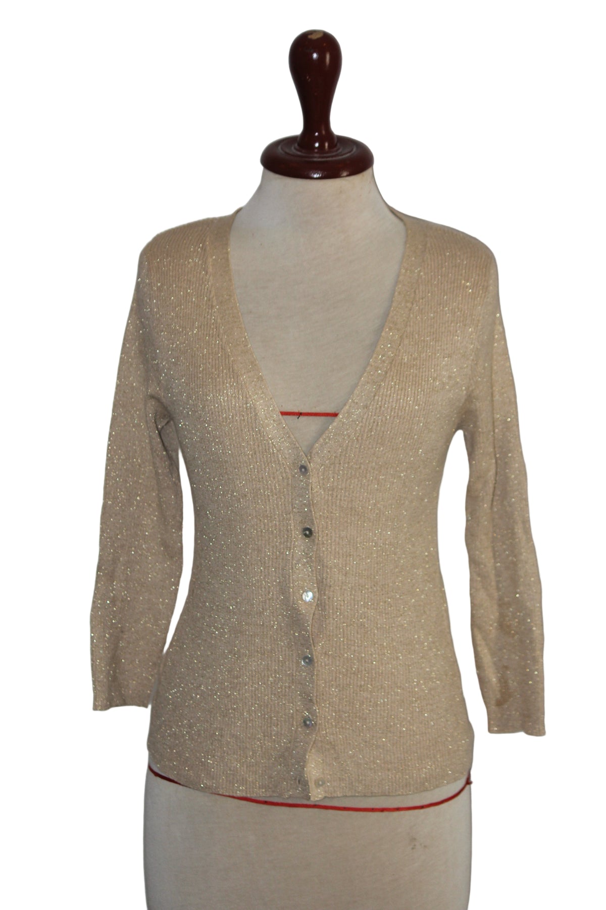 Miss Selfridge Sparkly Beige Cotton Sweater