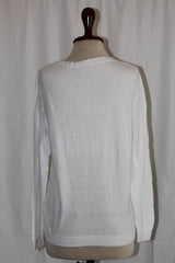 Tu Woman White Cotton Sweater - Medium