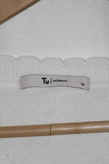 Tu Woman White Cotton Sweater - Medium