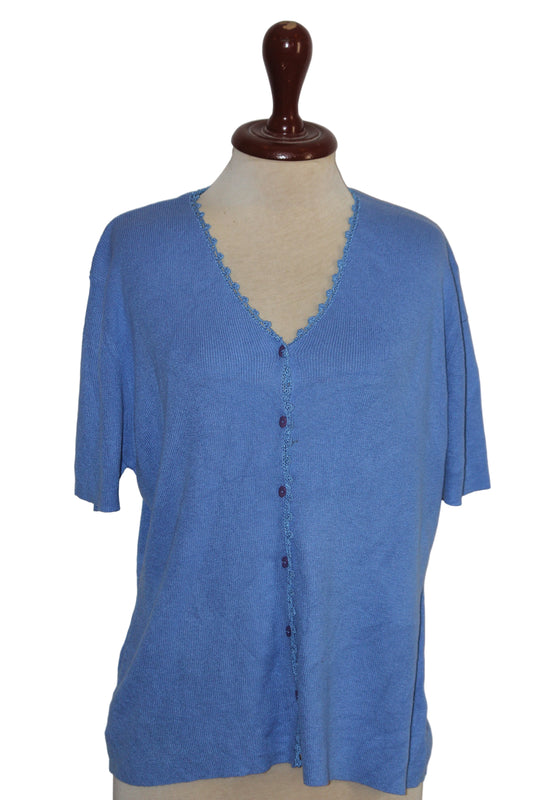 Mackays Blue Half Sleeve Acrylic Sweater – Medium