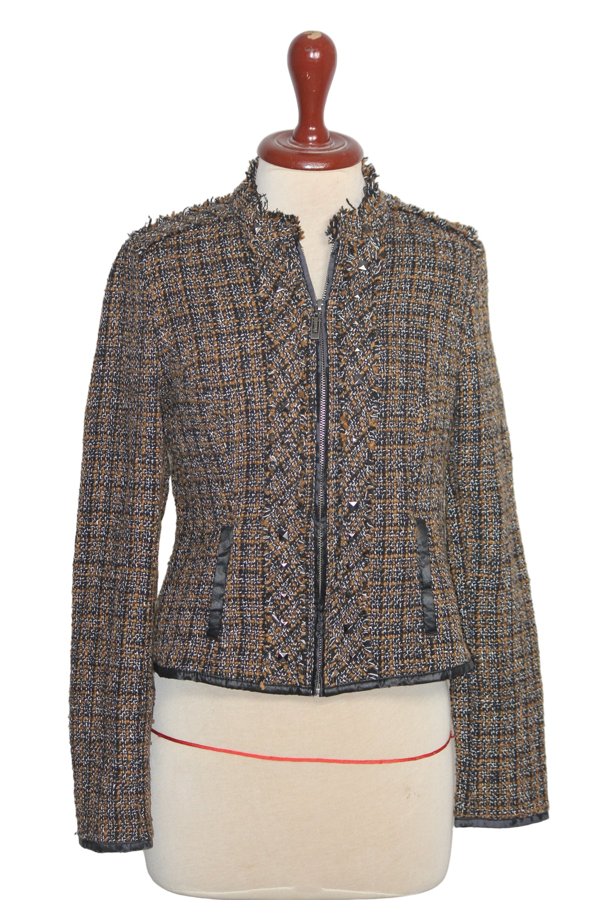 Yest Brown & Black Knitted Jacket - Small